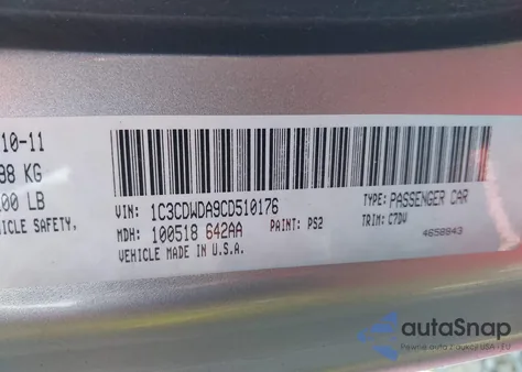 2012 Dodge Caliber Sxt from USA, damaged, VIN 1C3CDWDA9CD510176